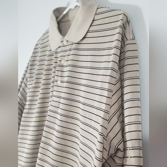 PGA Tour Polo Tee Shirt.Tan Color. PGA Logo Embroidered on Sleeve. Size Large. - Picture 3 of 7
